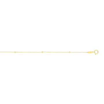14K Yellow Gold 1.5mm Polished Cube Saturn 18 Chain with Spring Ring